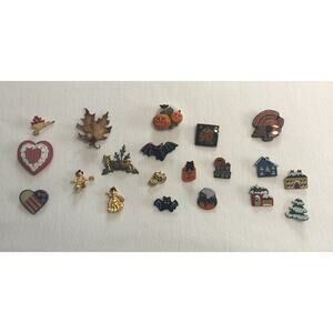 Lot of 20 Pins Brooches HOLIDAY SEASONAL Valentine Fall Halloween Christmas Avon